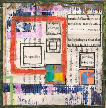 Perspective Play - mixed media collage